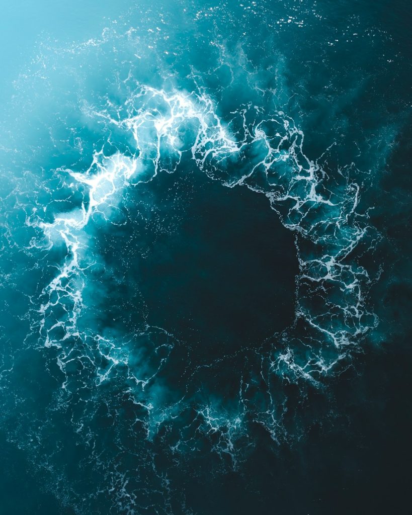 foam swirl seen from above